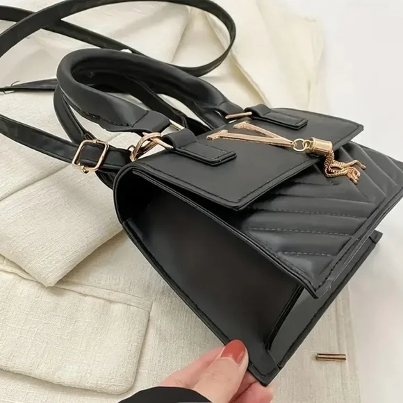 Elegant Unbranded Crossbody Bags w Gold Accents in Black, Rose, Khaki, White NIP - Picture 14 of 15